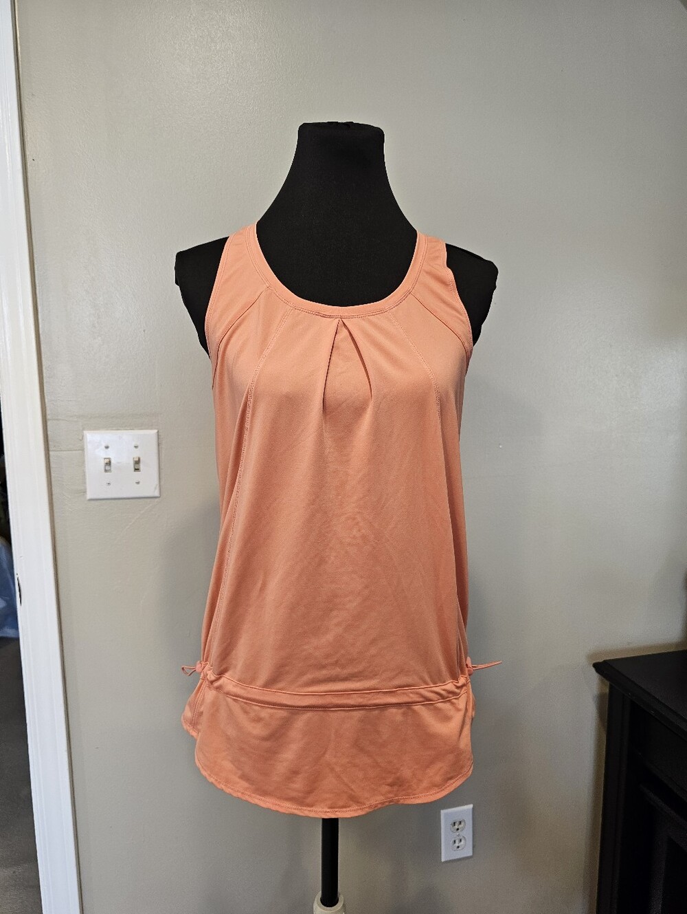 TKO Coral Tank Top with Front Pleat and Drawstring Hem